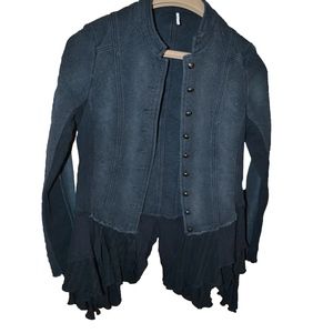 Free People Black Military Lace Jacket